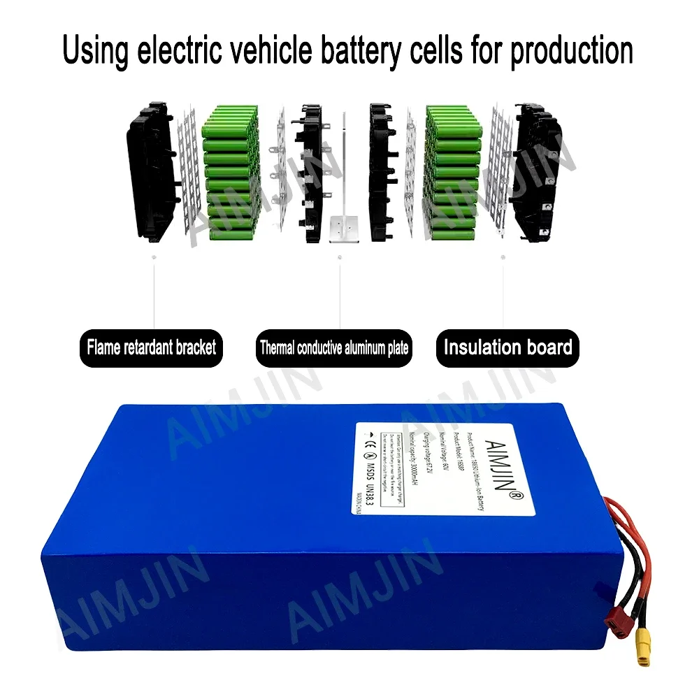 16S8p 1000-3000W Brand New Lit - 60V 50Ah Electric Scooter Battery ulasan dan harga